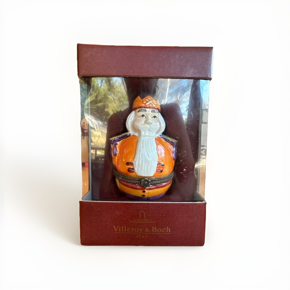 Villeroy & Boch Nutcracker King‎ Orange Purple Porcelain Trinket Box 1748 NEW